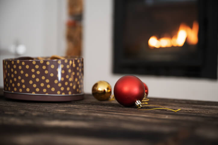 decorative christmas cake storage tin